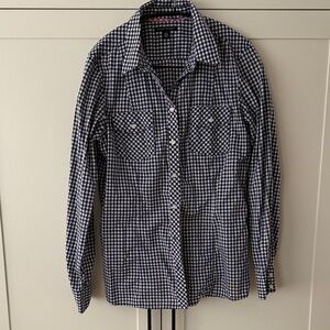 Banana Republic Black and White Gingham Shirt
